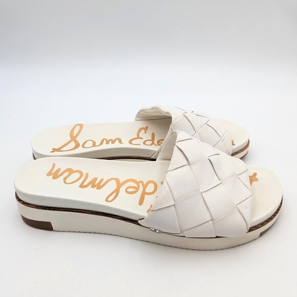 Sam Edelman Adaley Slide Sandal Women's Leather White Size US9M EU39 - Picture 3 of 11